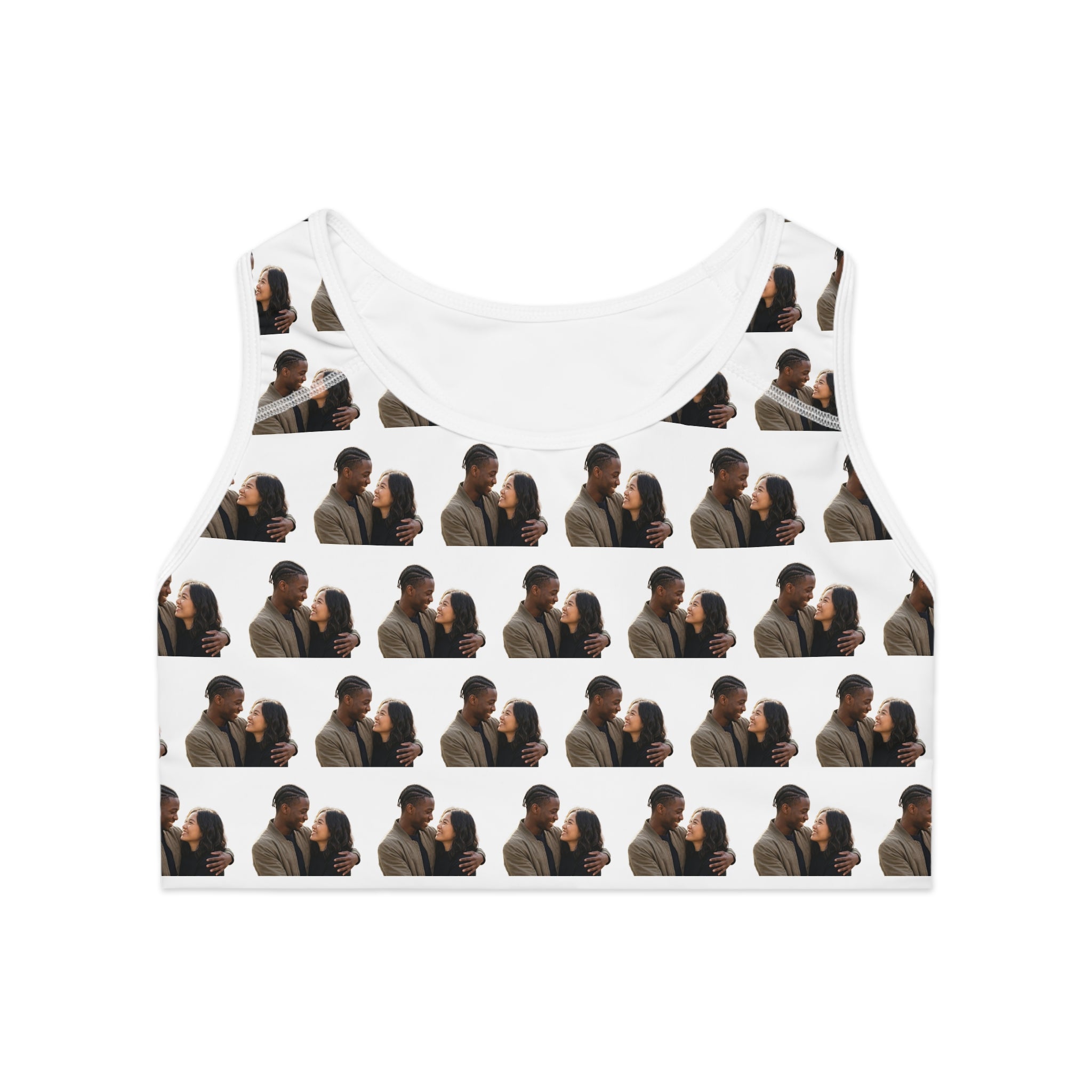 Eyes Up Here Custom Face Sports Bra