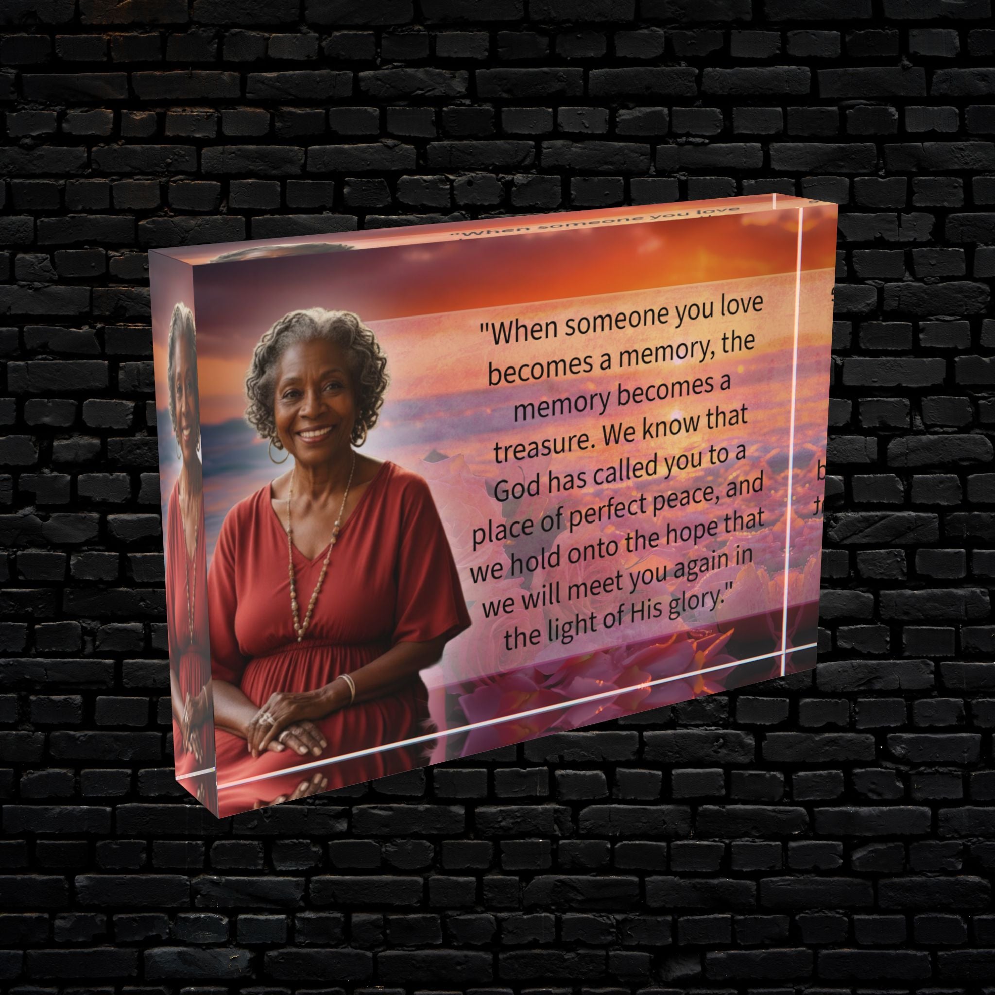 Custom Memorial Photo Block