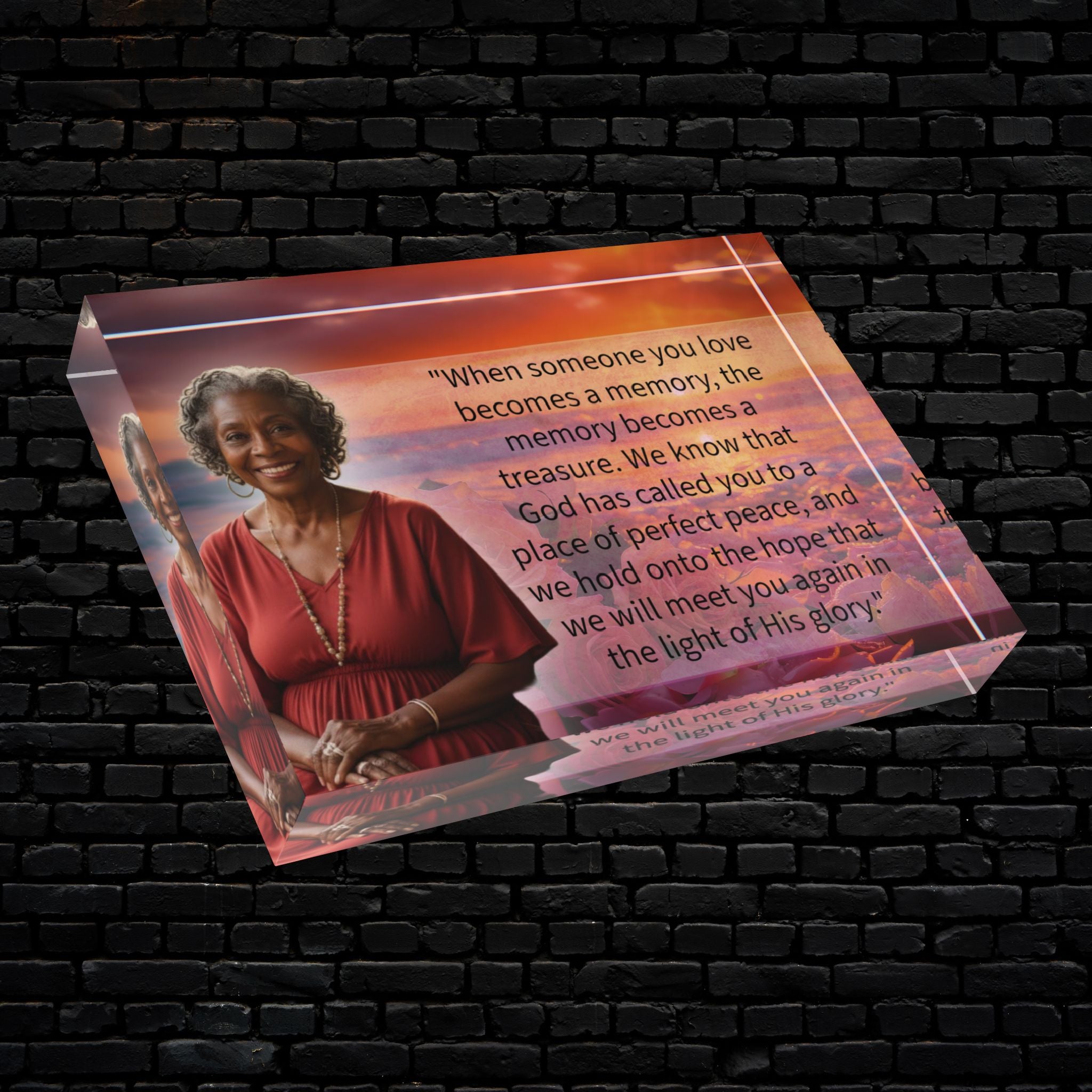 Custom Memorial Photo Block