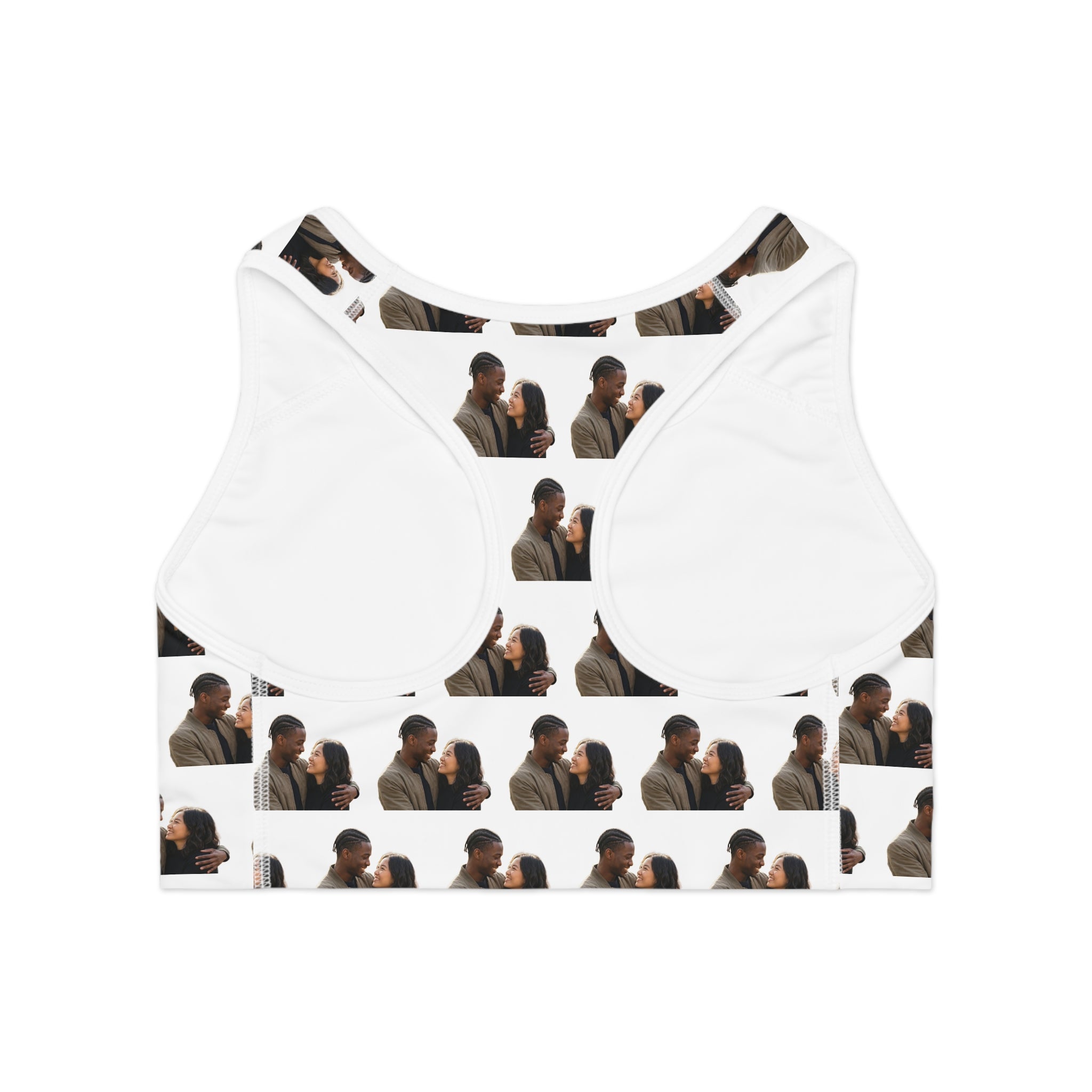 Eyes Up Here Custom Face Sports Bra