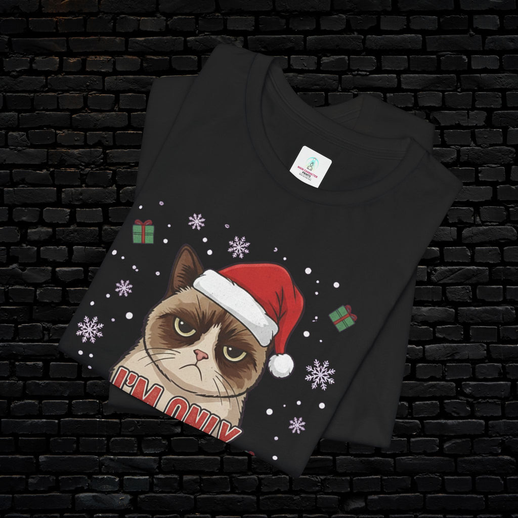 Grumpy Cat Christmas Tee — "I'm Only Here for the Presents"